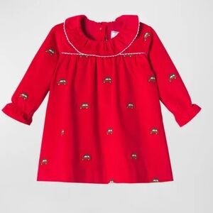 CLASSIC PREP ROWAYTON Red Kids Dress with Embroidered Details. Size 18-24m